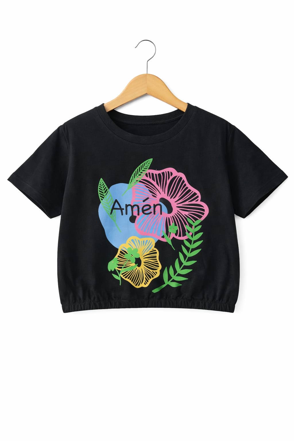 Amén Flowers Print Navy T-Shirt Girls 221