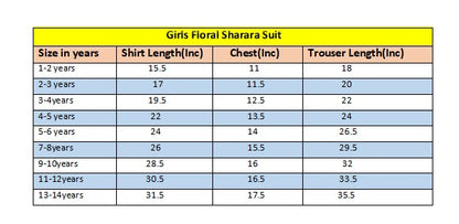 Girls Mustard Floral Sharara Suit – Cotton Festive Wear