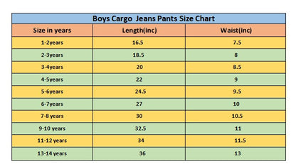 Dark Blue Kids Cargo Jeans – Elastic Waist 124