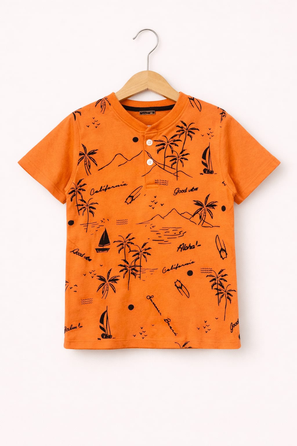 Beach Theme Kid's Orange Henly Polo Shirt Boys 255