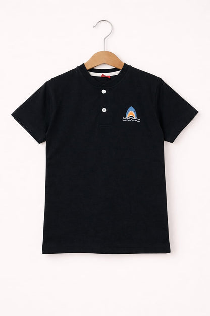 Blue Whale Logo  Henly Polo Shirt Boys 105