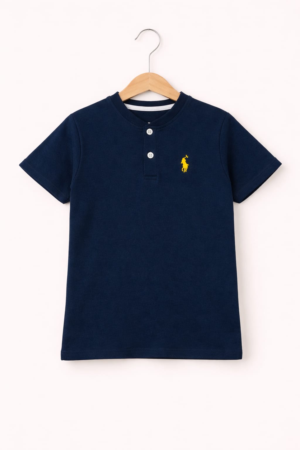 His&Hers Kid's Plain Navy Henly Polo Shirt Boys 102