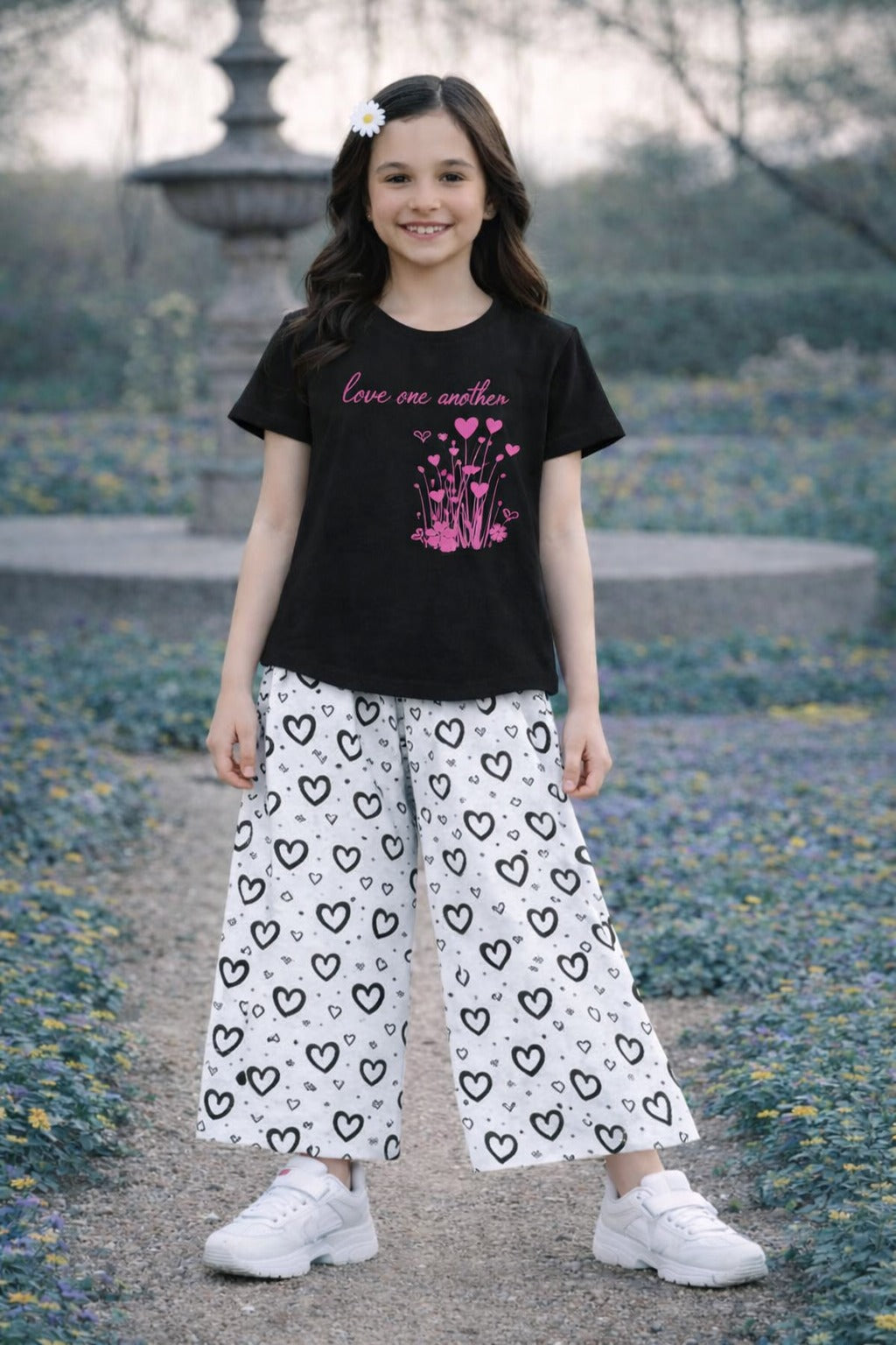 Pink [Love one Another] Printed Black Girls T-Shirt &Cotton Flapper 223