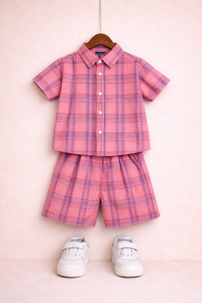 Carrot Checked Cotton Nicker Suit Boys 627
