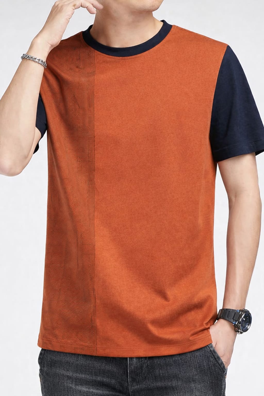 Brown & Black Men's T-Shirt 538