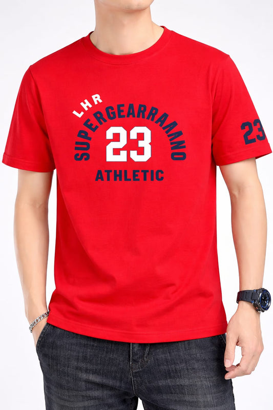 Navy [SUPERGEARRAAND] Printed Red  Men's T-Shirt 540