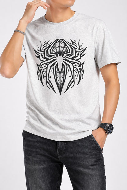 White   Spider High Density Printed Men's T-Shirt  546