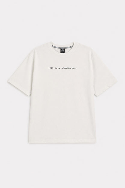 Off- White [ The Start of Something new..] Printed Boxy Fit Cotton Terry Men's T-Shirt 540