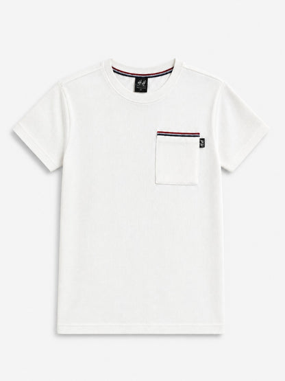 White  Cotton Thermal tape pocket Men T shirt  545+539
