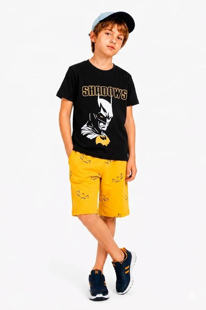 [SHADOWS] Printed Black Boys  Nicker Suit 129