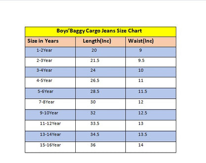 Boys Baggy Cargo Jeans - Black 253