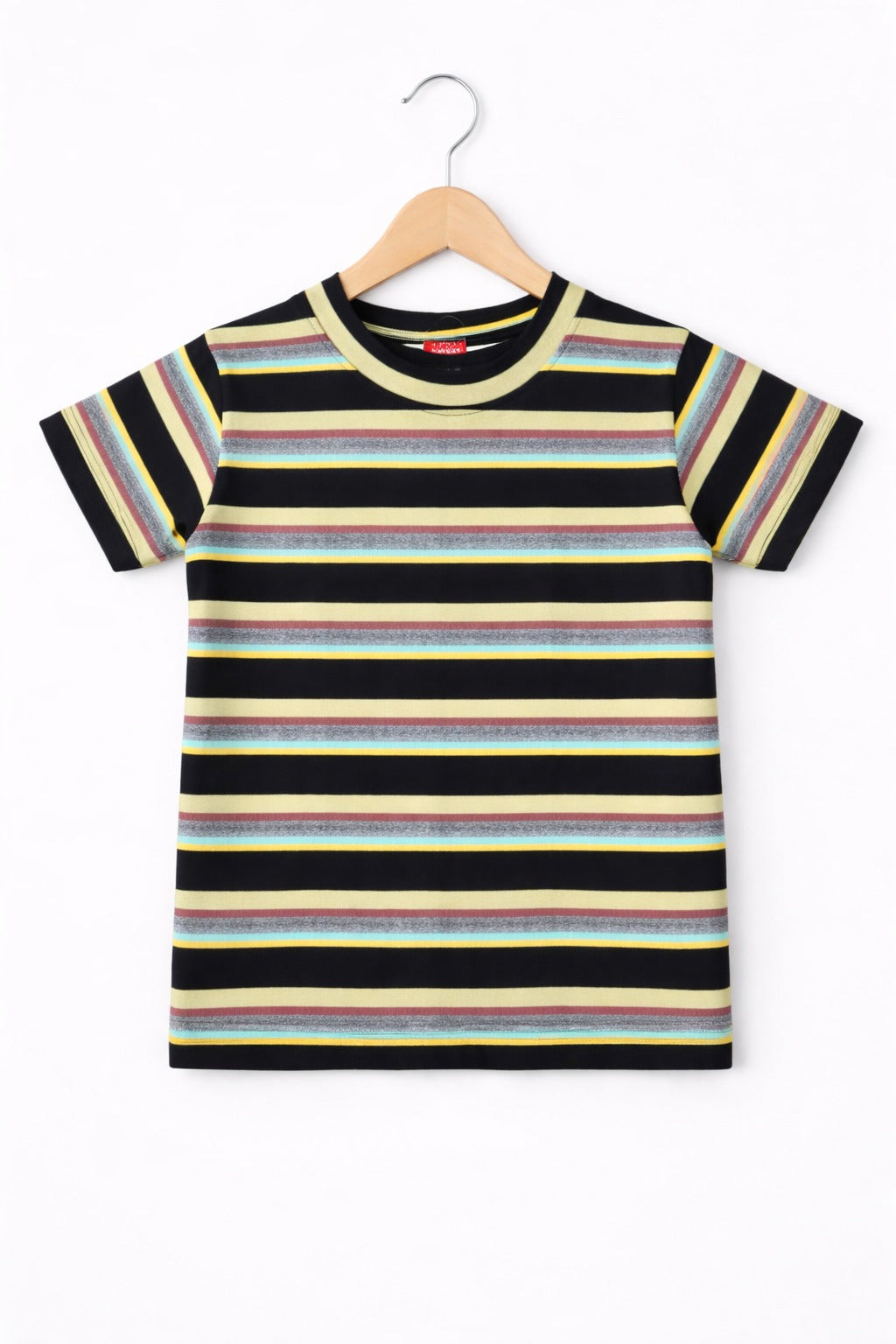 Yellow & Black Checked  Boys T-Shirt 215
