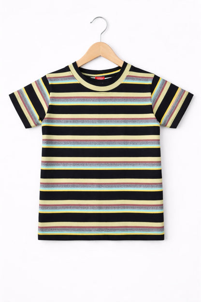 Yellow & Black Checked  Boys T-Shirt 215