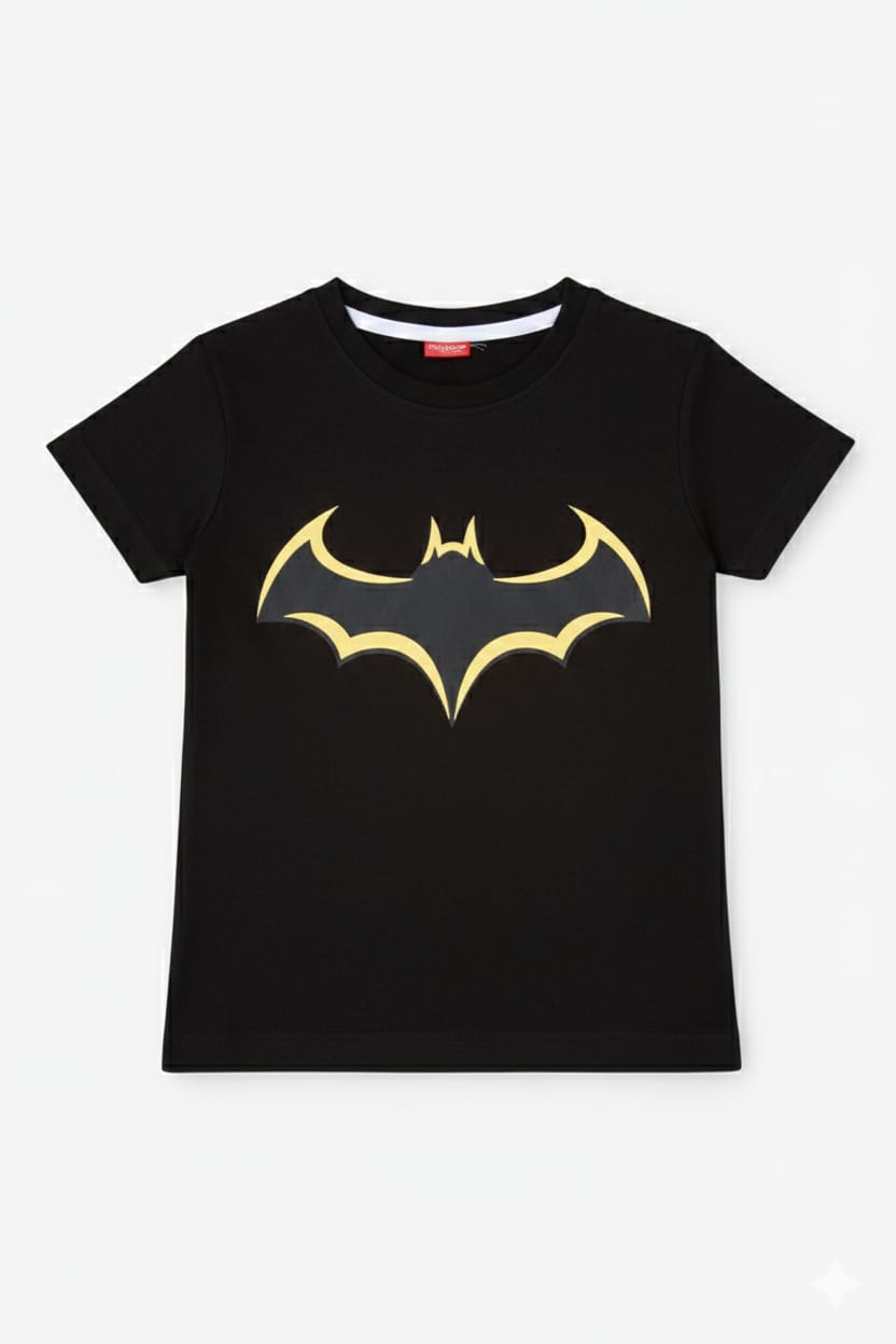Yellow bat printed black T-shirt 250