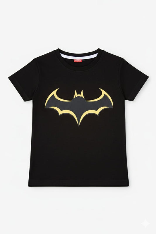 Yellow bat printed black T-shirt 250