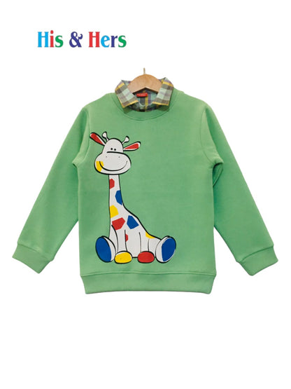 Zebra Green Double Sweat Shirt Boys 273