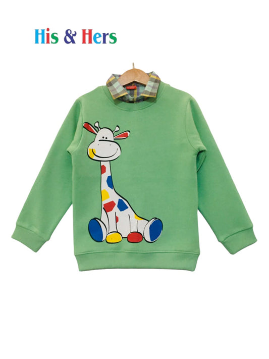 Zebra Green Double Sweat Shirt Boys 273