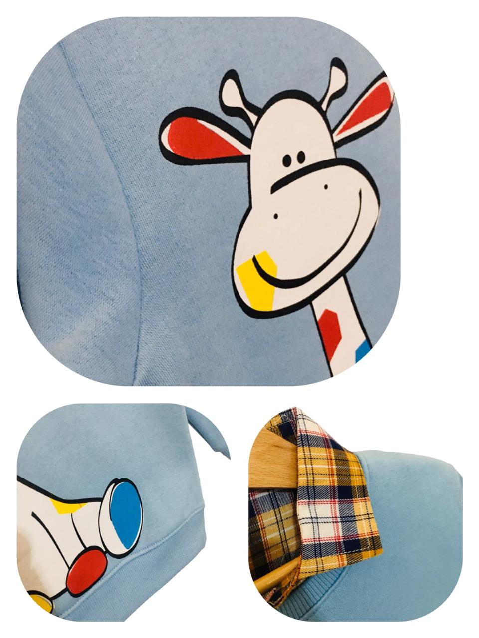 Giraffe Sky Blue  Double Sweat Shirt Boys 273