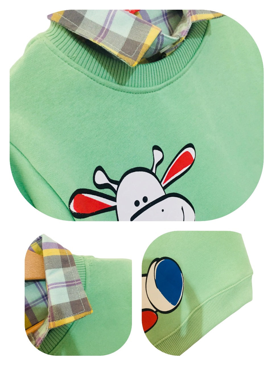 Zebra Green Double Sweat Shirt Boys 273