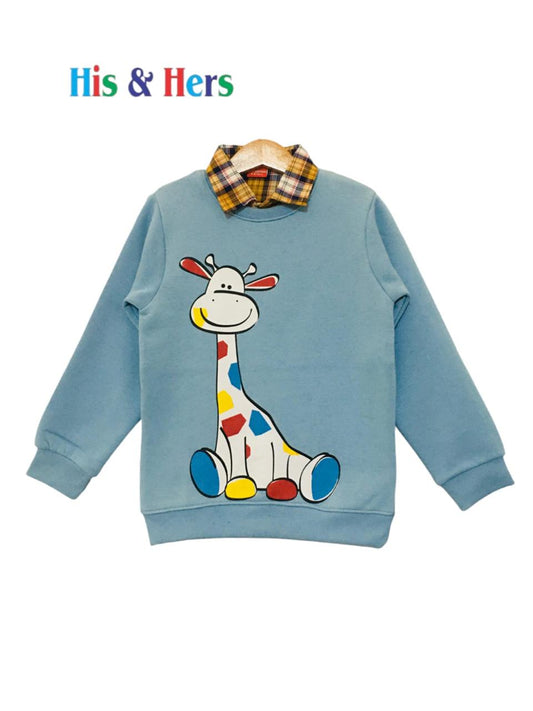Giraffe Sky Blue  Double Sweat Shirt Boys 273