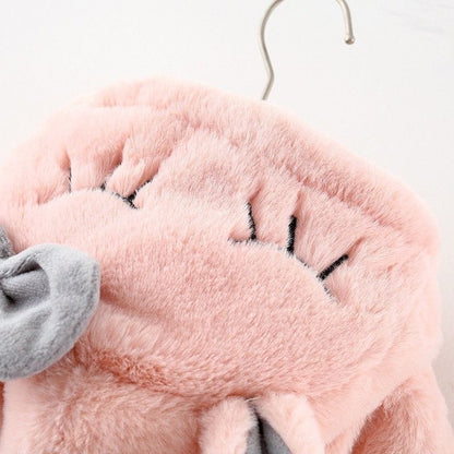 Bunny Bow  Plush Coat - Baby Pink 910