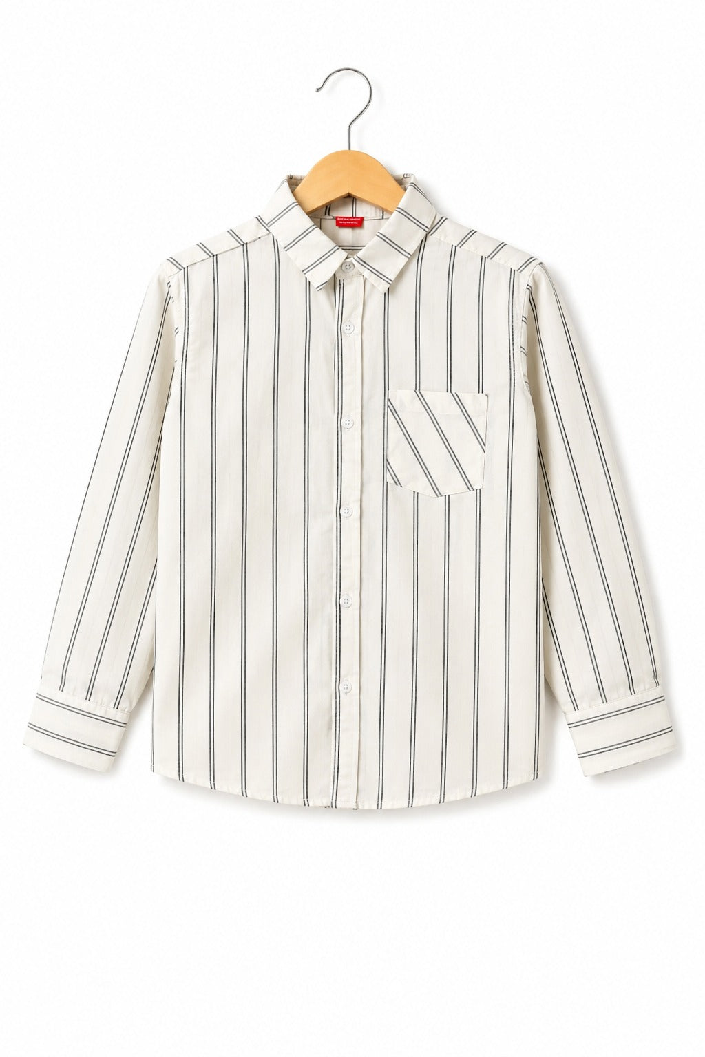 Black Checked White Long Sleeves Casual Shirt
