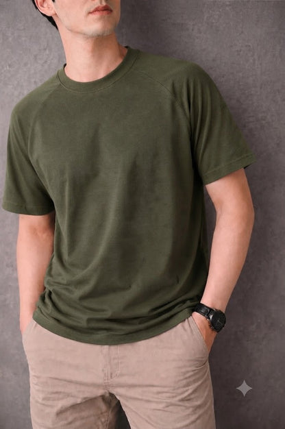 Olive Green  Relax Fit Lacra Jersey Men T-Shirt 546