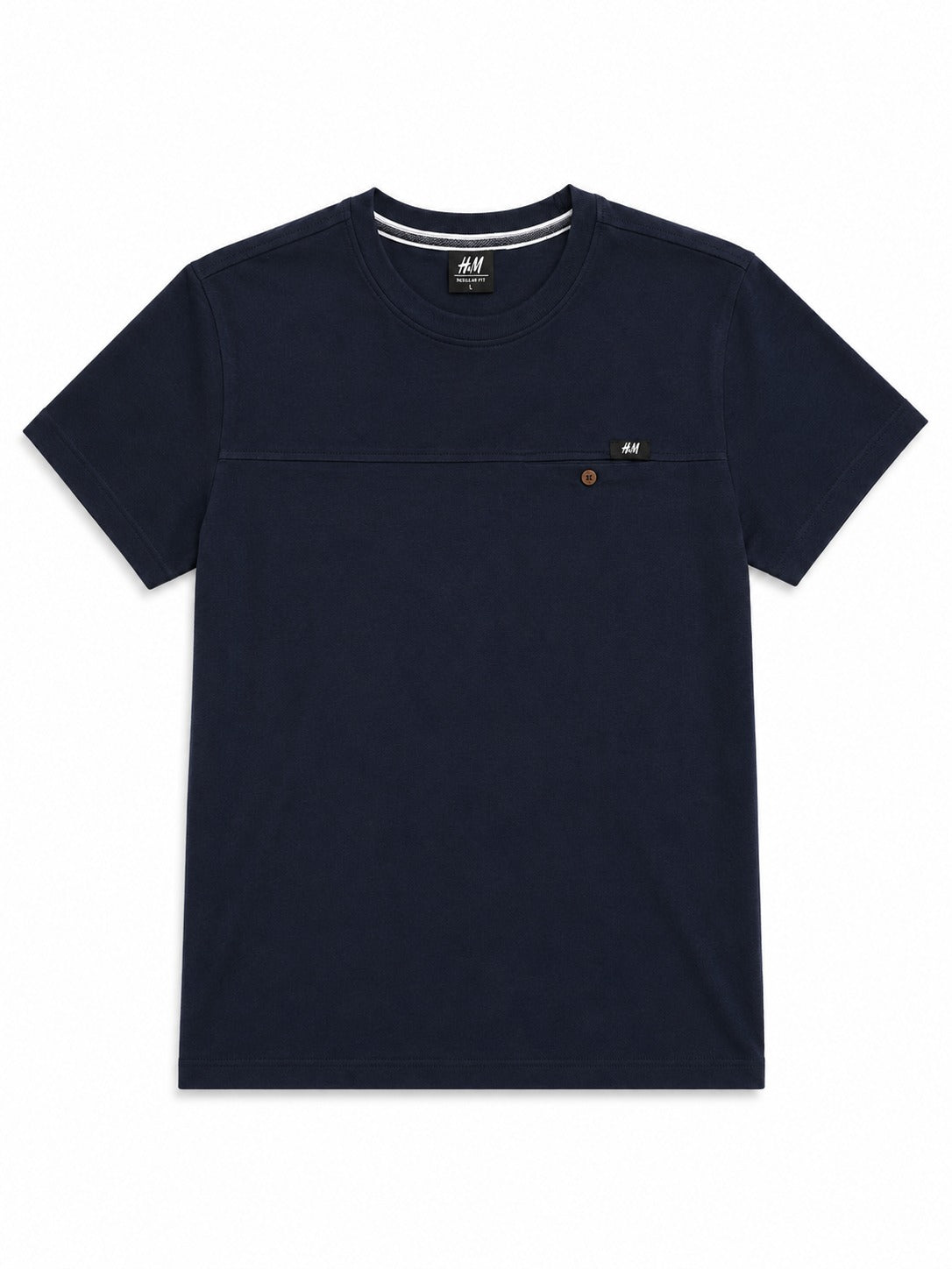 Navy Chest Line Pocket  Men's Pique T-Shirt 546+531
