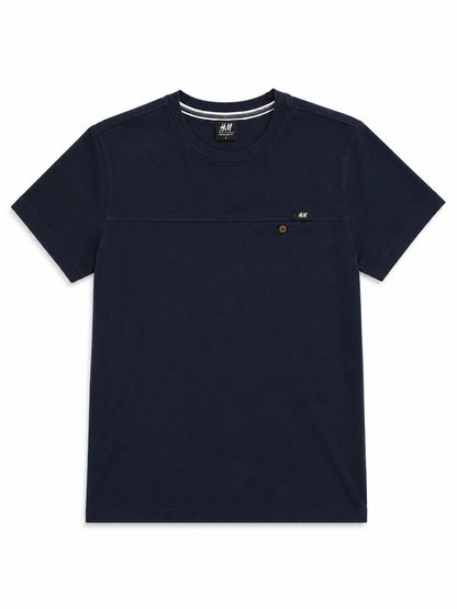 Navy Chest Line Pocket  Men's Pique T-Shirt 546+531