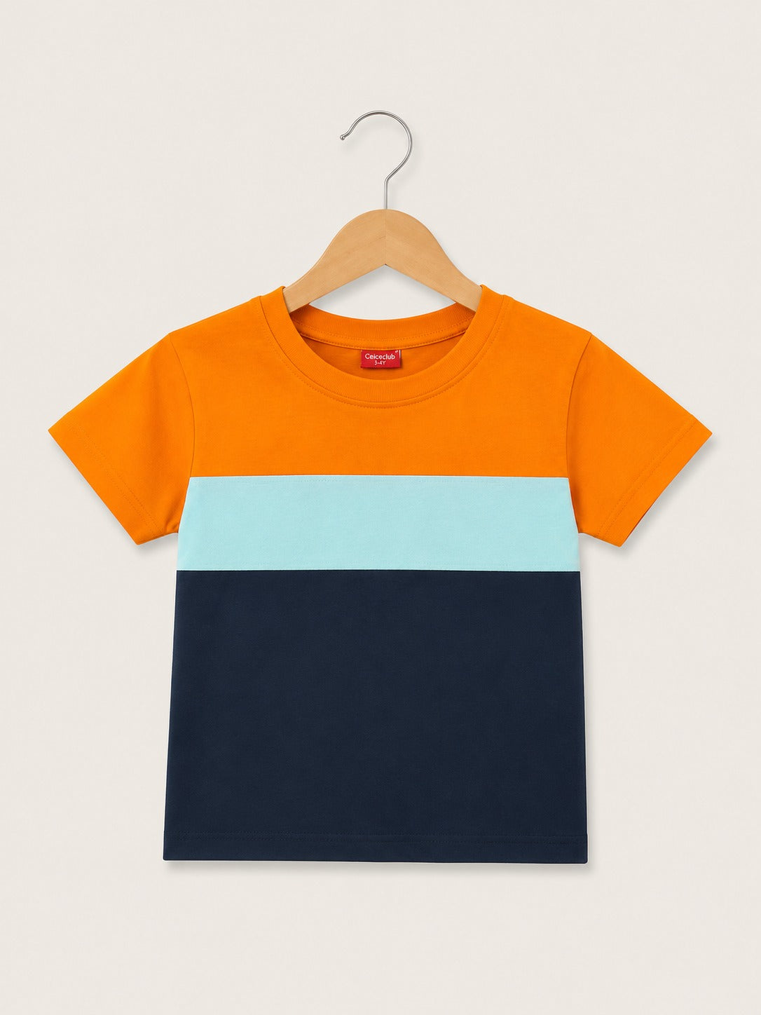 Orange  & Black Checked  Boys T-Shirt