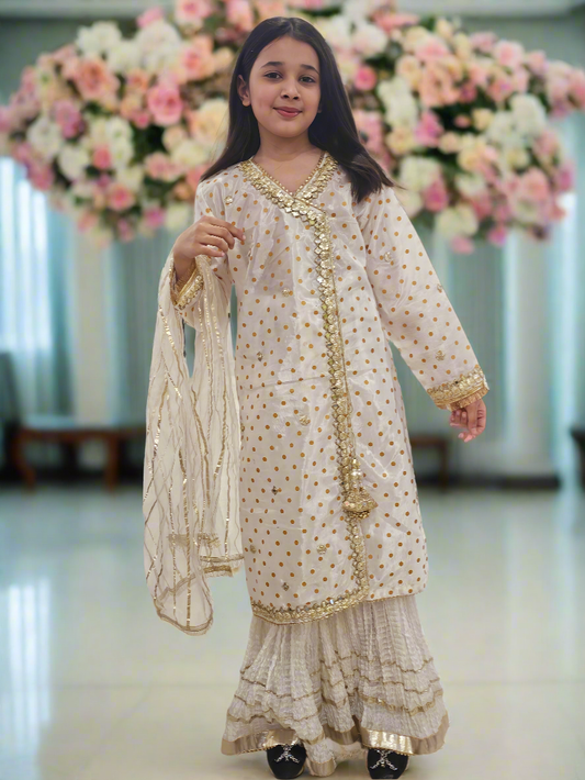Three-piece White Silk Suit