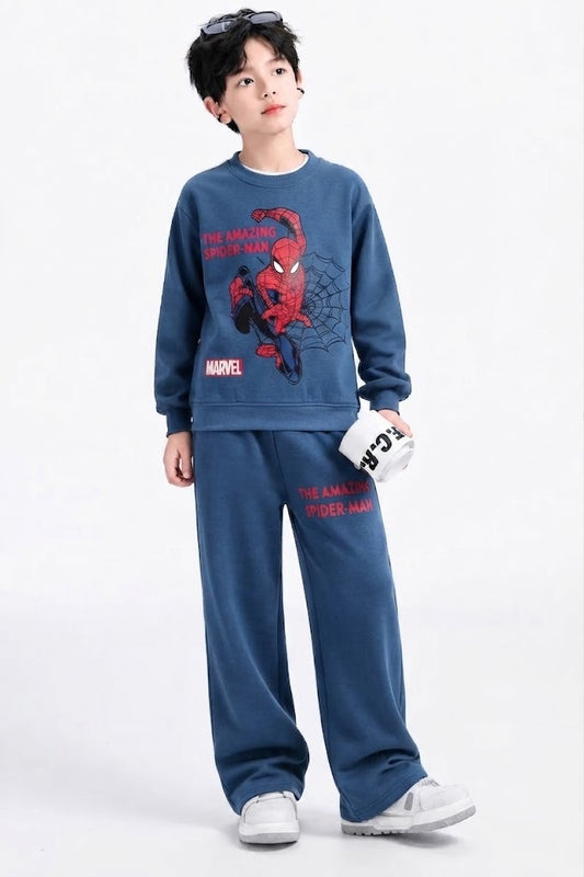 [The Amazing Spider-Man] Printed Steel Blue  Tracksuit Boys