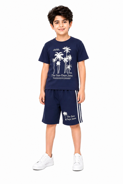 [The Sun-Days Jams] Printed Navy Boys Nicker 526
