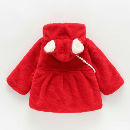 Bunny Bloom Fur Coat- Red 915