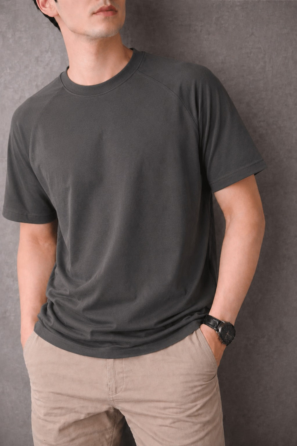 Dark Charcoal Grey Relax Fit Lacra Jersey Men T-Shirt 539