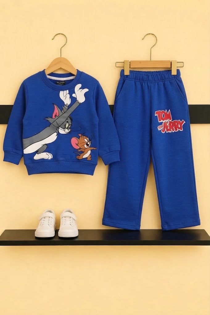 [Tom & Jerry] Printed Royal Blue  Tracksuit Boys