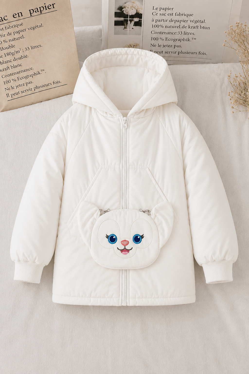 White Bunny Bag Puffer Jacket 224
