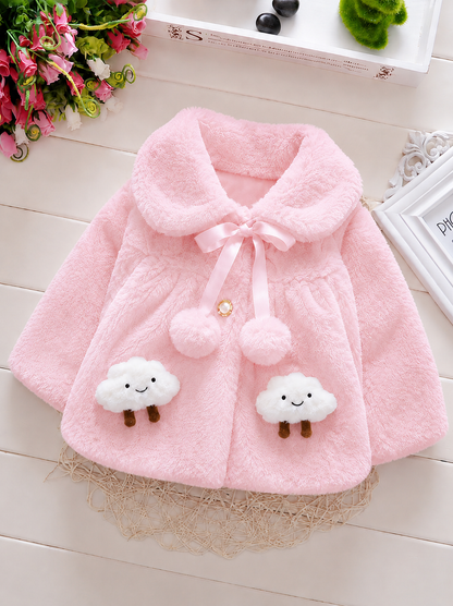 Bunny Belle Plush Cape -Baby Pink 918