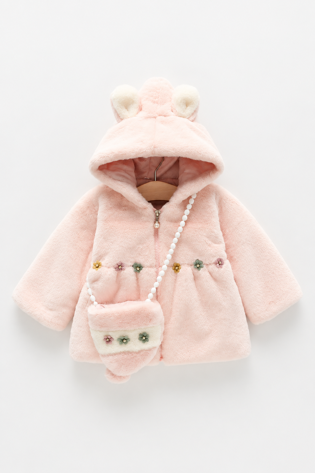 Bunny Bloom Fur Coat- Baby  Pink 915