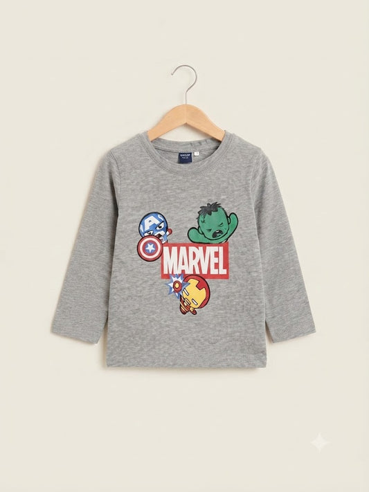 Marvel Printed Grey T-Shirt