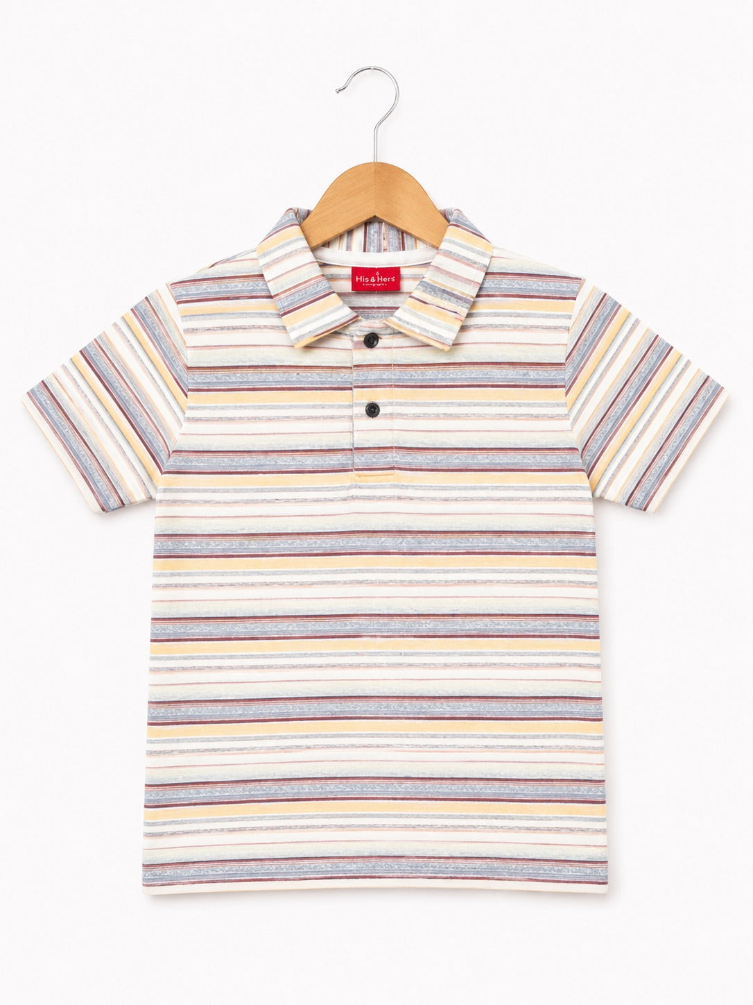 Multi Color Checked Boys Polo Shirt 215