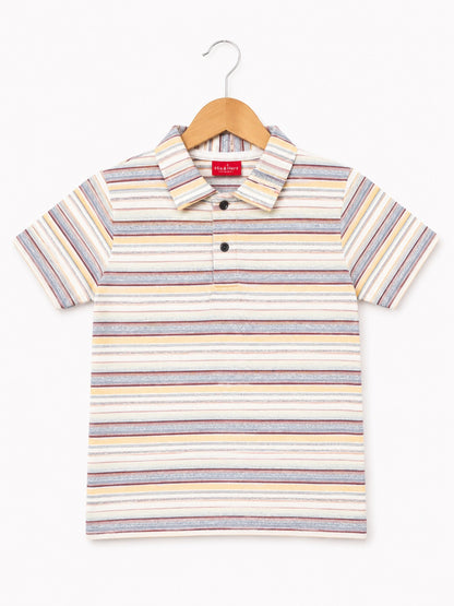 Multi Color Checked Boys Polo Shirt 215