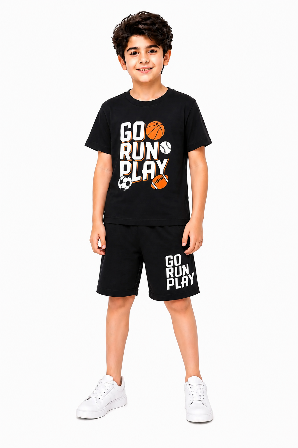 [Go Run Play] Printed Black Nicker Suit Boys 258
