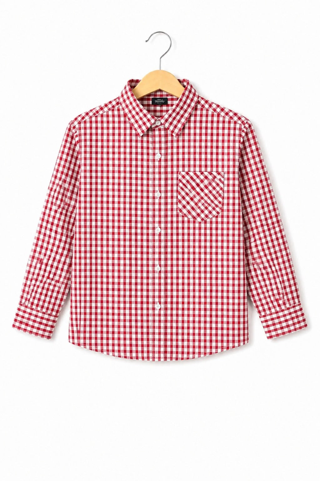 Red & White  Checked Long Sleeves Casual Shirt