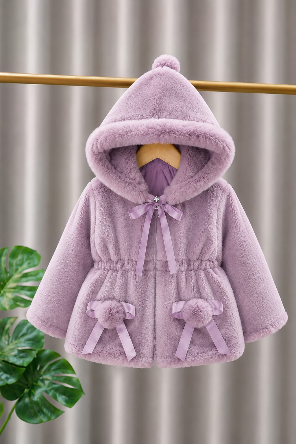 Ruby Puff Bow Coat -Dusty Pink 506+512