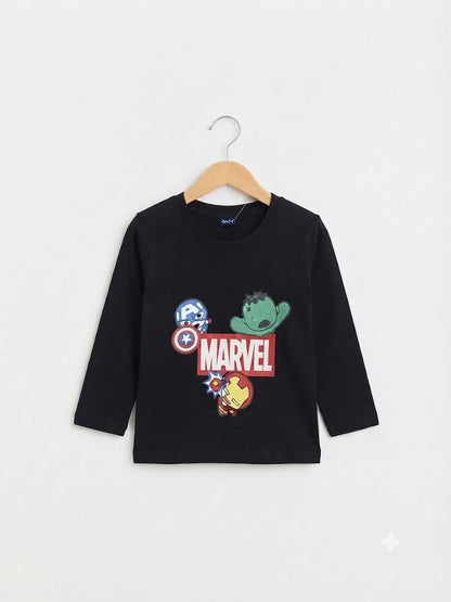 Marvel Printed Black T-Shirt