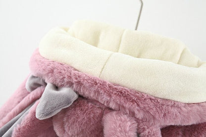 Bunny Bow  Plush Coat - Dusty Pink 910