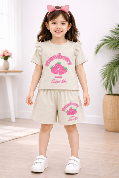 Strawberry Printed Skin Girls Nicker Suit