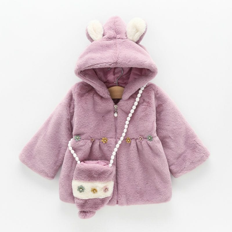 Bunny Bloom Fur Coat- Dusty Pink 915