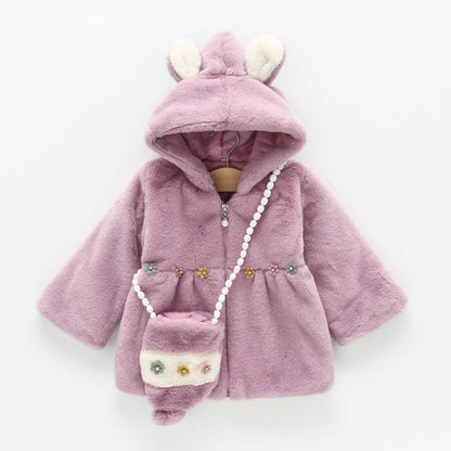 Bunny Bloom Fur Coat- Dusty Pink 915